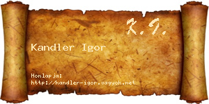 Kandler Igor névjegykártya